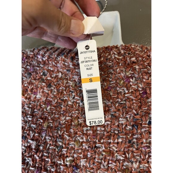 Joseph A Sweater Womens Small Rust Multicolor Chunky Knit Pullover Cozy NWT - Picture 5 of 8